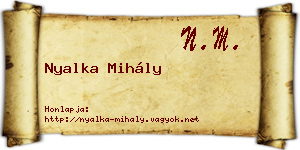 Nyalka Mihály névjegykártya